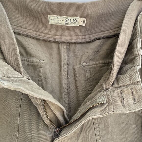 GoSilk Iconic Utility Cargo Ankle Zip Silk Blend Pant Military Green Size 6 - Picture 8 of 13